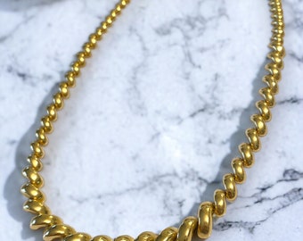 GORGEOUS Estate 14K Italian Gold 17.5” Collar Graduated SAN MARCO Necklace!