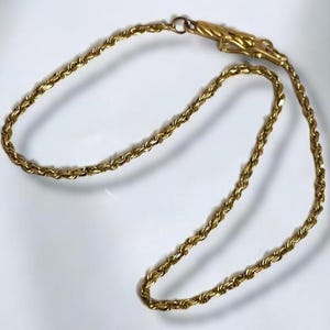 Vintage 14K YELLOW GOLD 7.25” Rope Chain Bracelet!