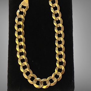 Vintage Italian 10k Yellow Gold 9mm Wide CUBAN Link 8.25” Bracelet