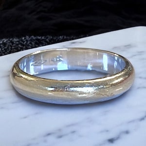 Vintage 14K White Gold 4mm Wide Smooth Band Ring Size 6!