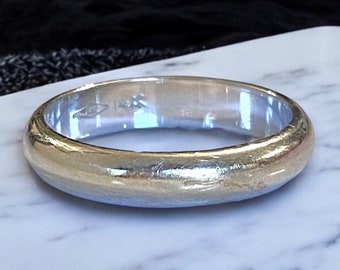 Vintage 14K White Gold 4mm Wide Smooth Band Ring Size 6!