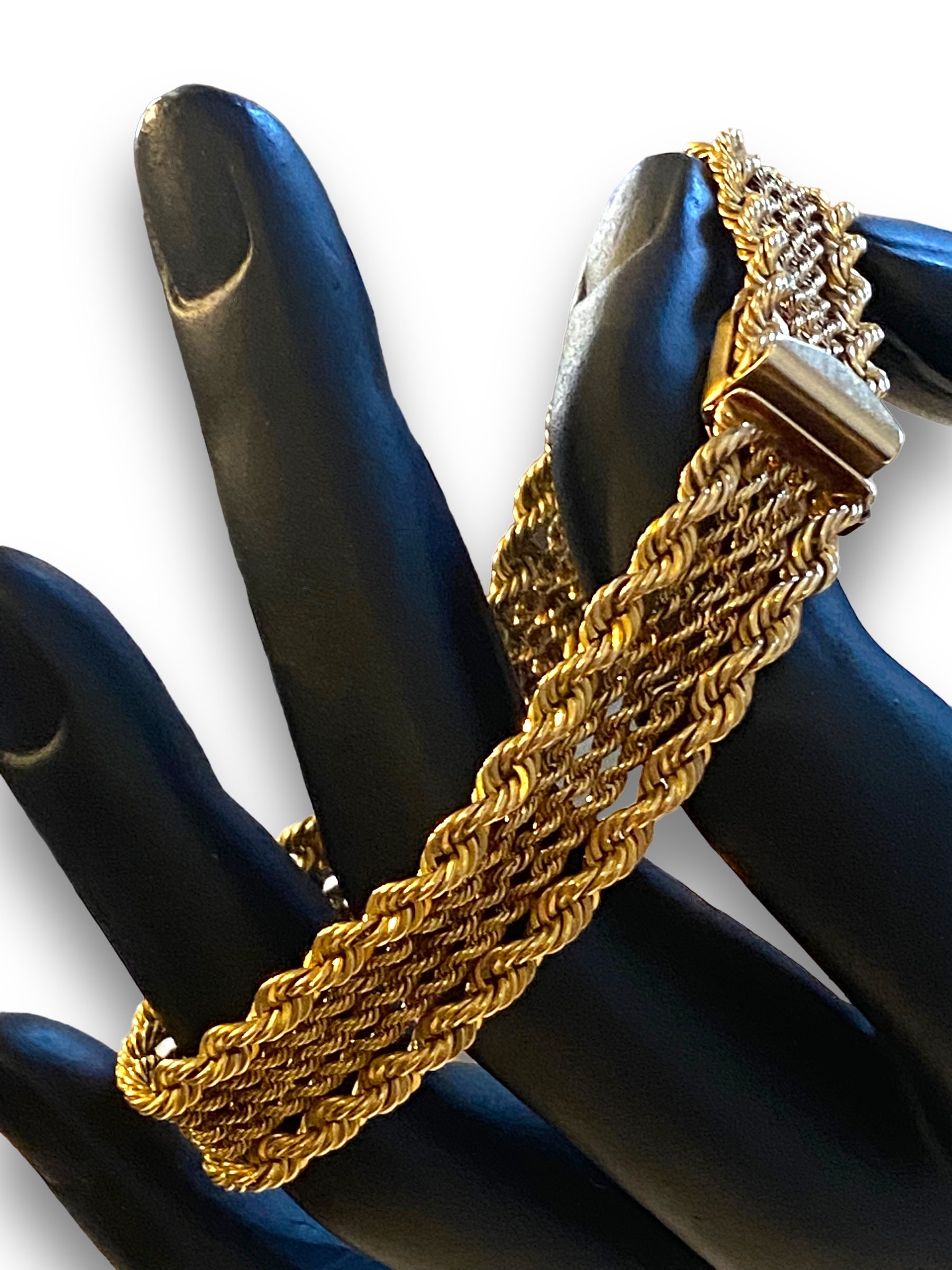 GORGEOUS 14k Solid Yellow Gold Heavy 10mm Fancy Rope 7