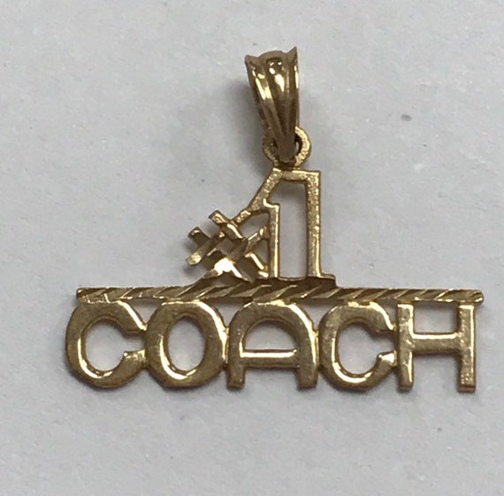 Vintage 14K Yellow Gold "COACH" Charm Pendant