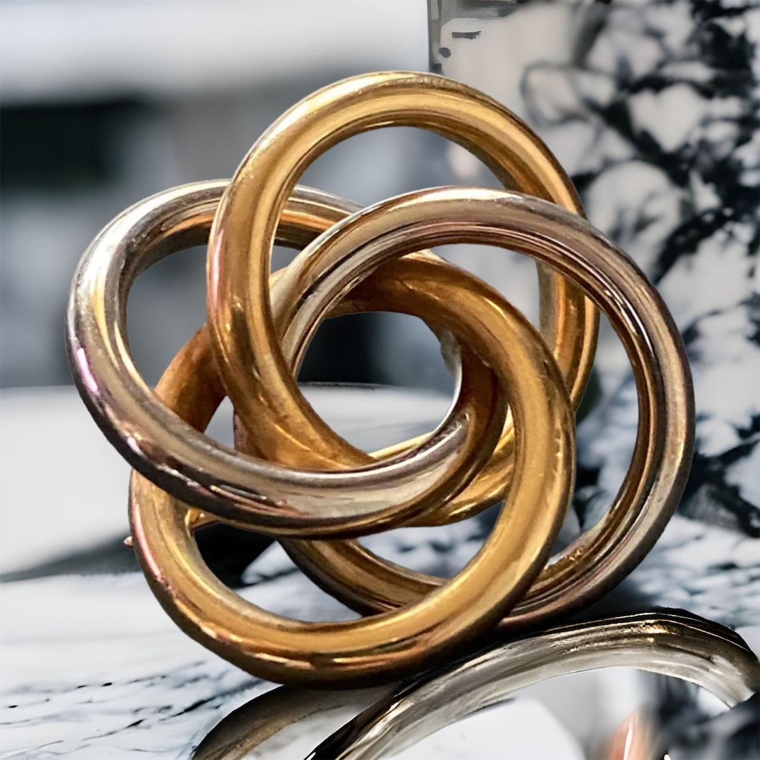 LOVELY Estate 14K Two Tone Gold Love Knot Pin Brooch Pendant Etsy