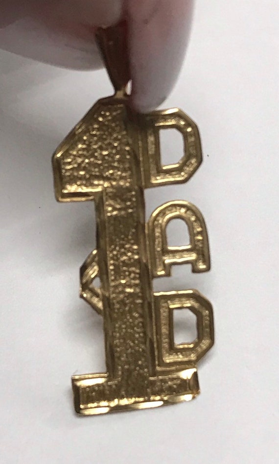 VINTAGE 1980's 14K Yellow Gold "#1 DAD" CHARM