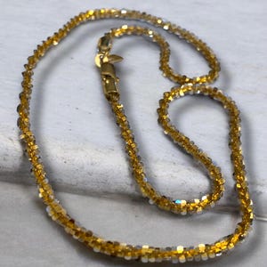 BEAUTIFUL Estate 14K Italian SOLID Yellow Gold 4mm Diamond Cut POPCORN Chain 17.75” Necklace!!