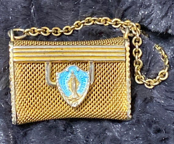 Antique Tiny Metal Mesh Handbag Purse Blessed Moth
