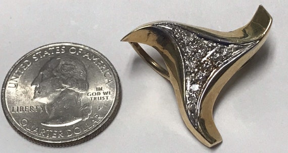 GORGEOUS 14K Solid Gold 6mm DIAMOND SLIDE Pendant… - image 3