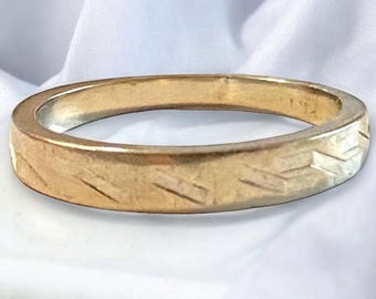 Vintage 14k White Gold 3mm Wedding Band Ring Size 4.75