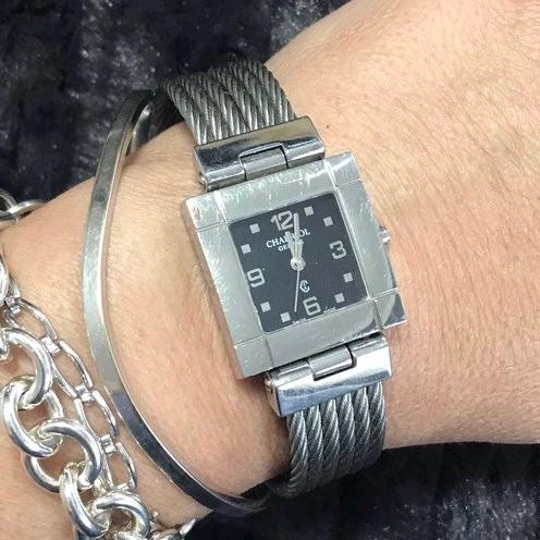 G*p様 CHARRIOL GENEVA ブレスレットウォッチ Authentic Women's Vintage Charriol Geneve Stainless Steel Cable
