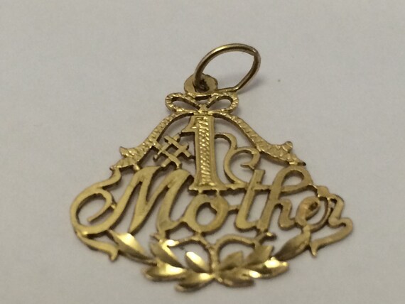 VINTAGE 1980's 14K Yellow Gold "#1 MOTHER" CHARM - image 5