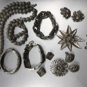 Vintage MONET 16 Piece Jewelry Lot Necklace Earrings Bracelets Sets