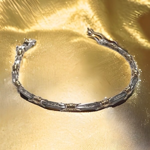 10K Two Tone White Yellow Gold .60 CTW DIAMOND Tennis XO Bracelet