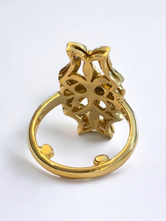 EXQUISITE Royal 18k Yellow Gold Large Diamond Rub… - image 3