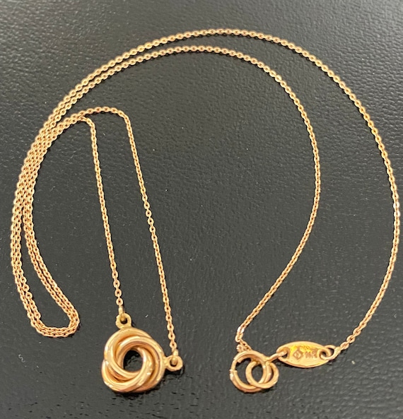 STUNNING 14K Rose Gold Love KNOT 16” Necklace!