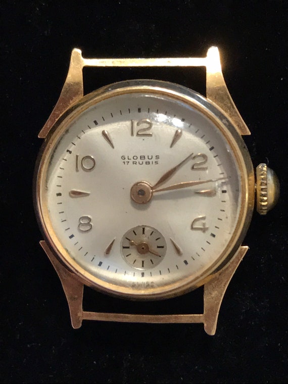 Vintage Globus 17 Rubis Solid 18K Gold Automatic … - image 2