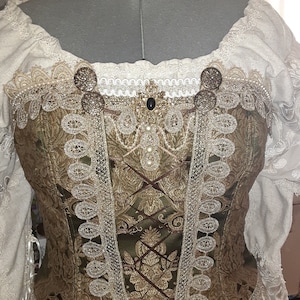Ladies Renaissance, Pirate, Celtic, Medieval, Steampunk, Costume Bodice ~ Strapless, Boned with Decorative Front and Back Lacing 40/35