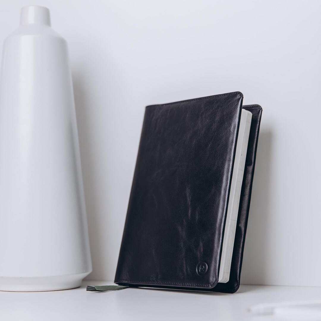 Leather Notebook Cover for Leuchtturm Black Handmade Journal Cover ...