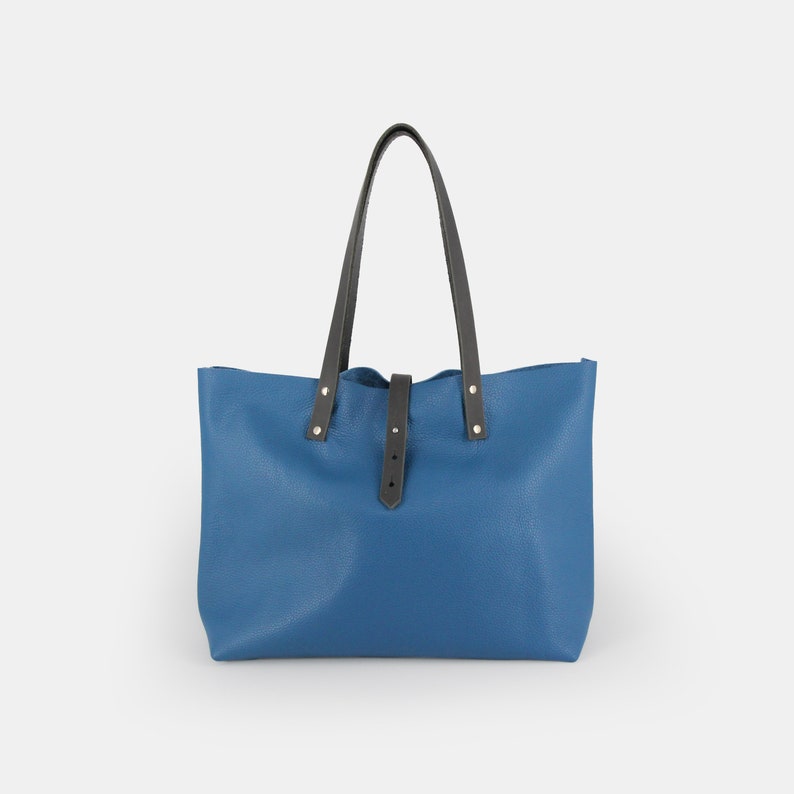 Handmade Shopper Tote Blue Leather Bag UK, MacBook Bag Leather Tote Bag Carry All Laptop Bag Women/'s Bag