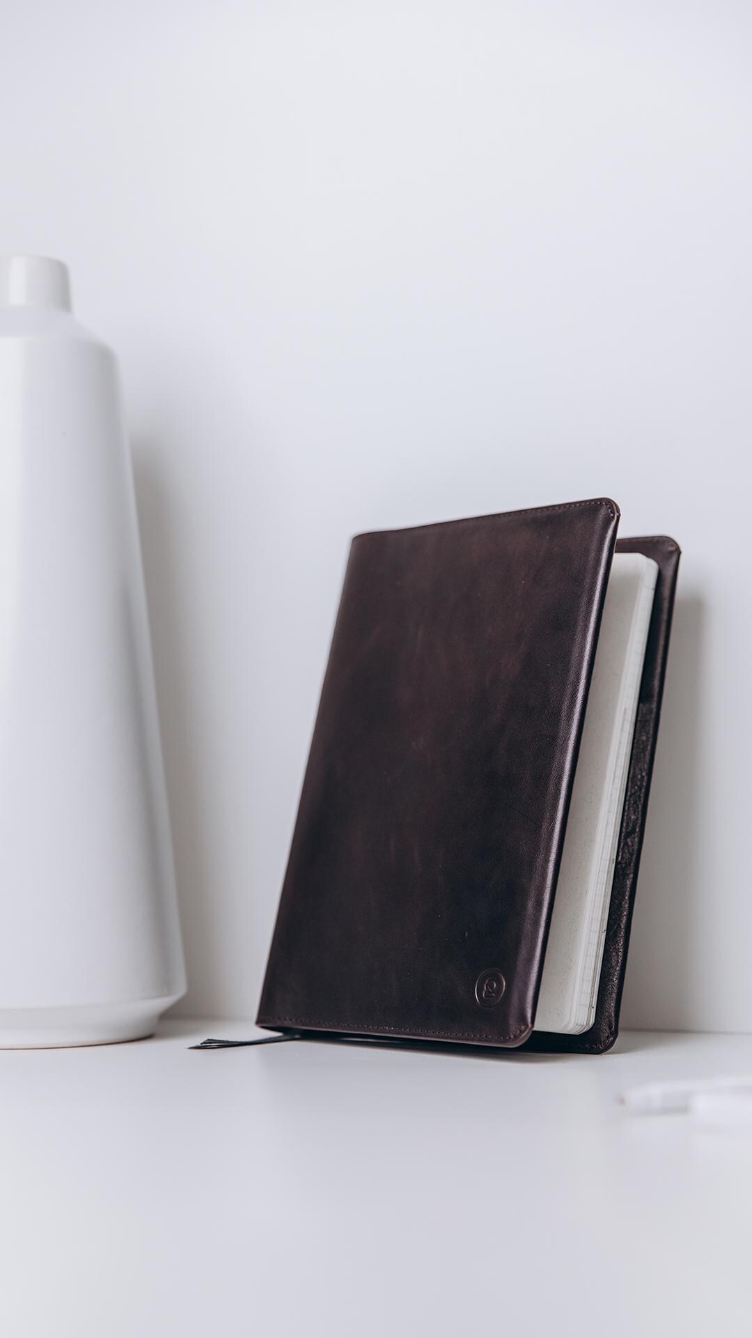 Leather Notebook Cover for Leuchtturm Dark Brown Handmade Journal Cover ...