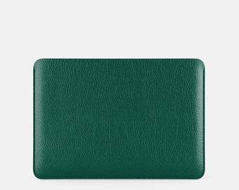 Leather iPad Pro 11" Sleeve - Avocado Green and Orange