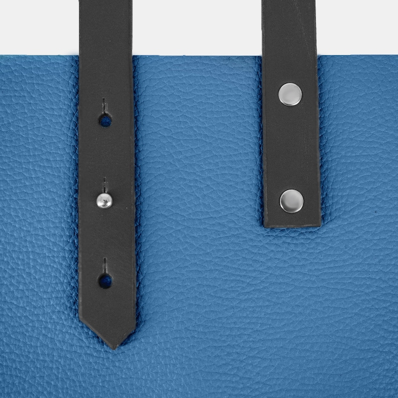 Handmade Shopper Tote Blue Leather Bag UK, MacBook Bag Leather Tote Bag Carry All Laptop Bag Women/'s Bag