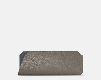 Leather Glasses case - Grey and Grey
