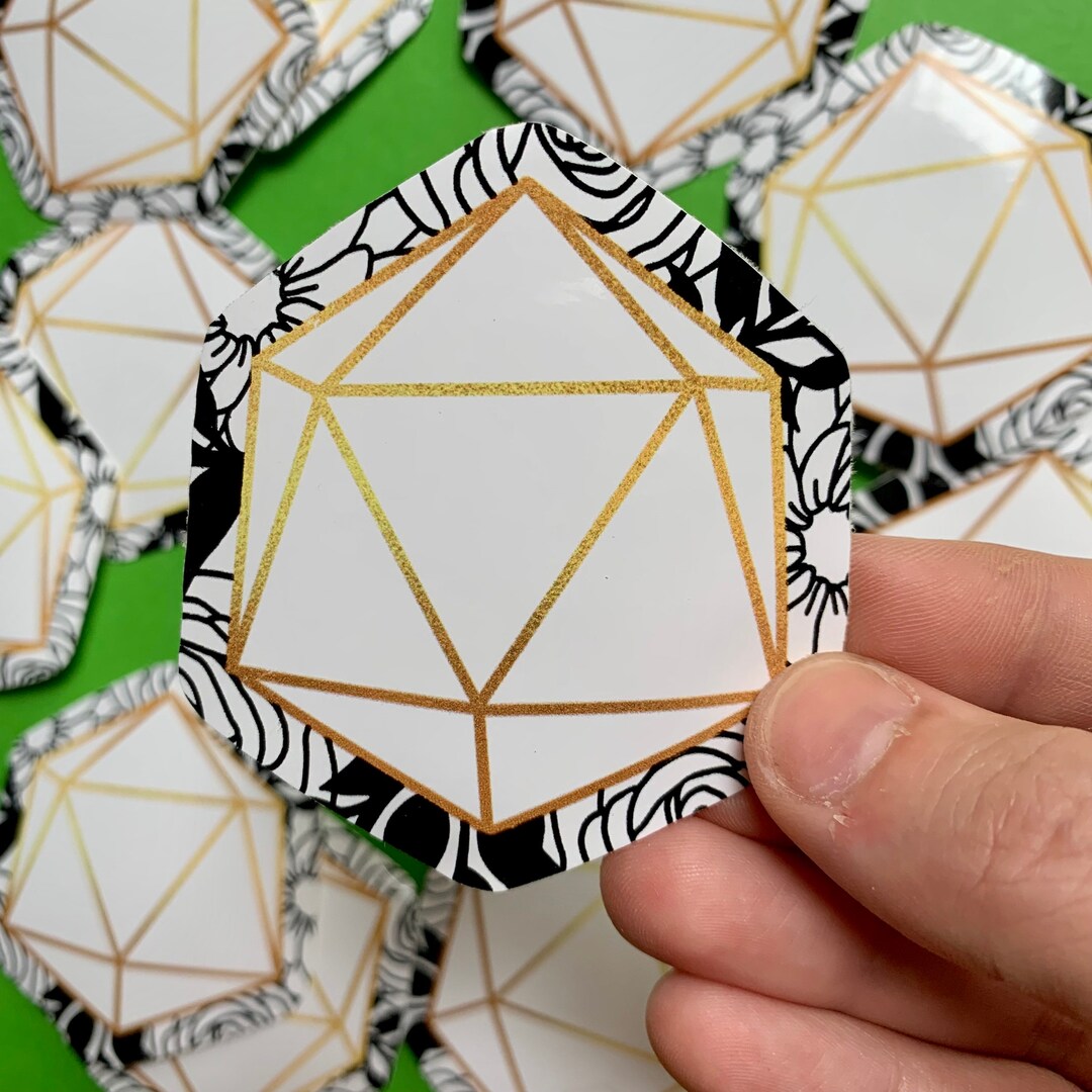 Dungeons and Dragons D20 Sticker - Floral Dnd Sticker - Waterproof ...