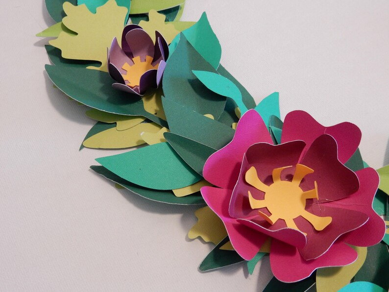 DIY Paper Cut Flower Wreath Kit Do It Yourself Wreath Etsy