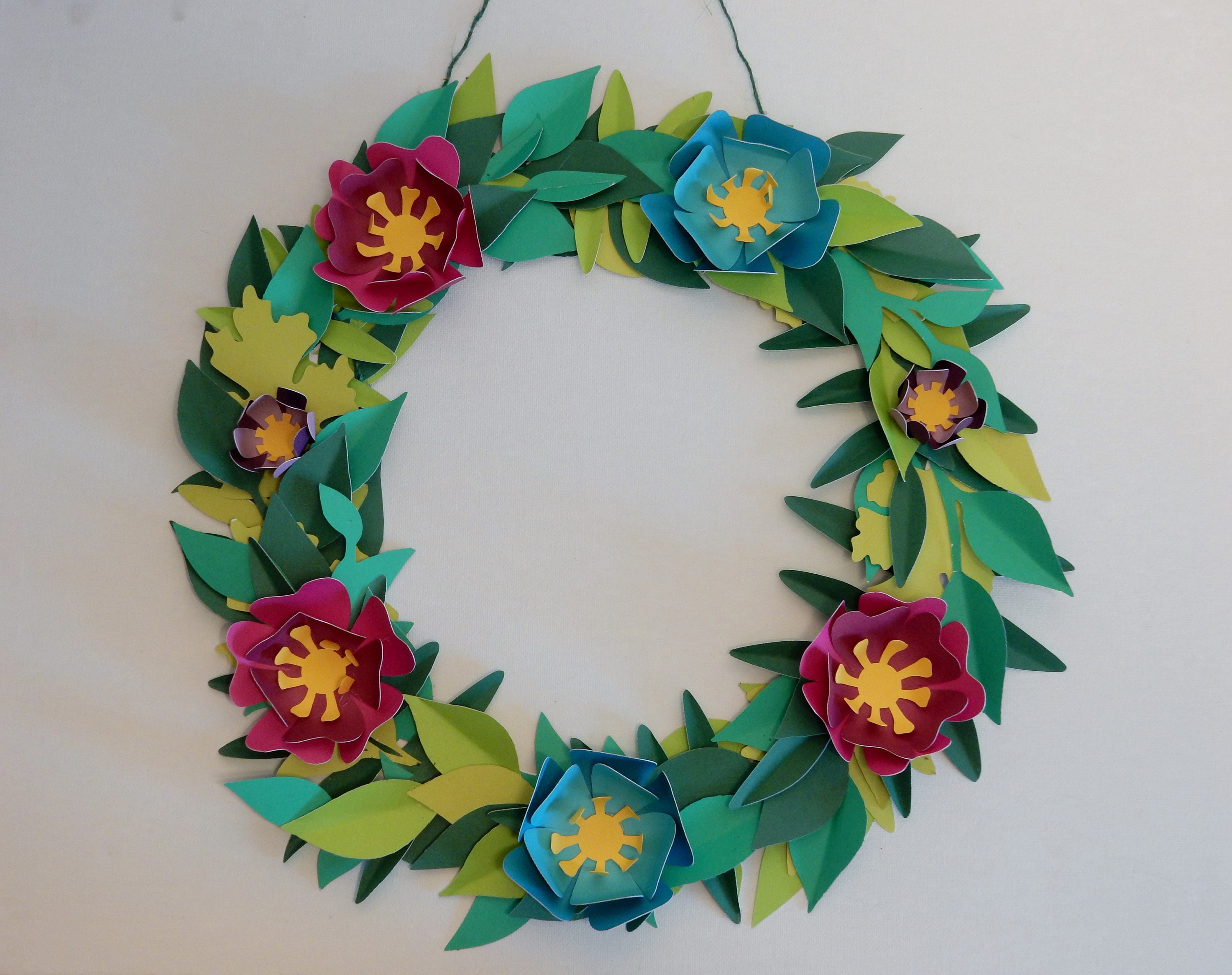 DIY paper cut flower wreath kit do it yourself wreath Etsy