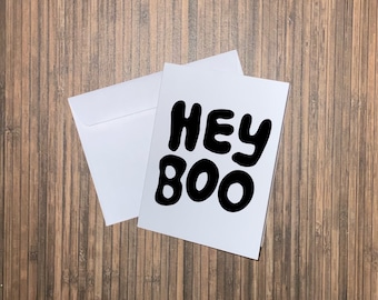 hey boo  ||  blank halloween greeting card