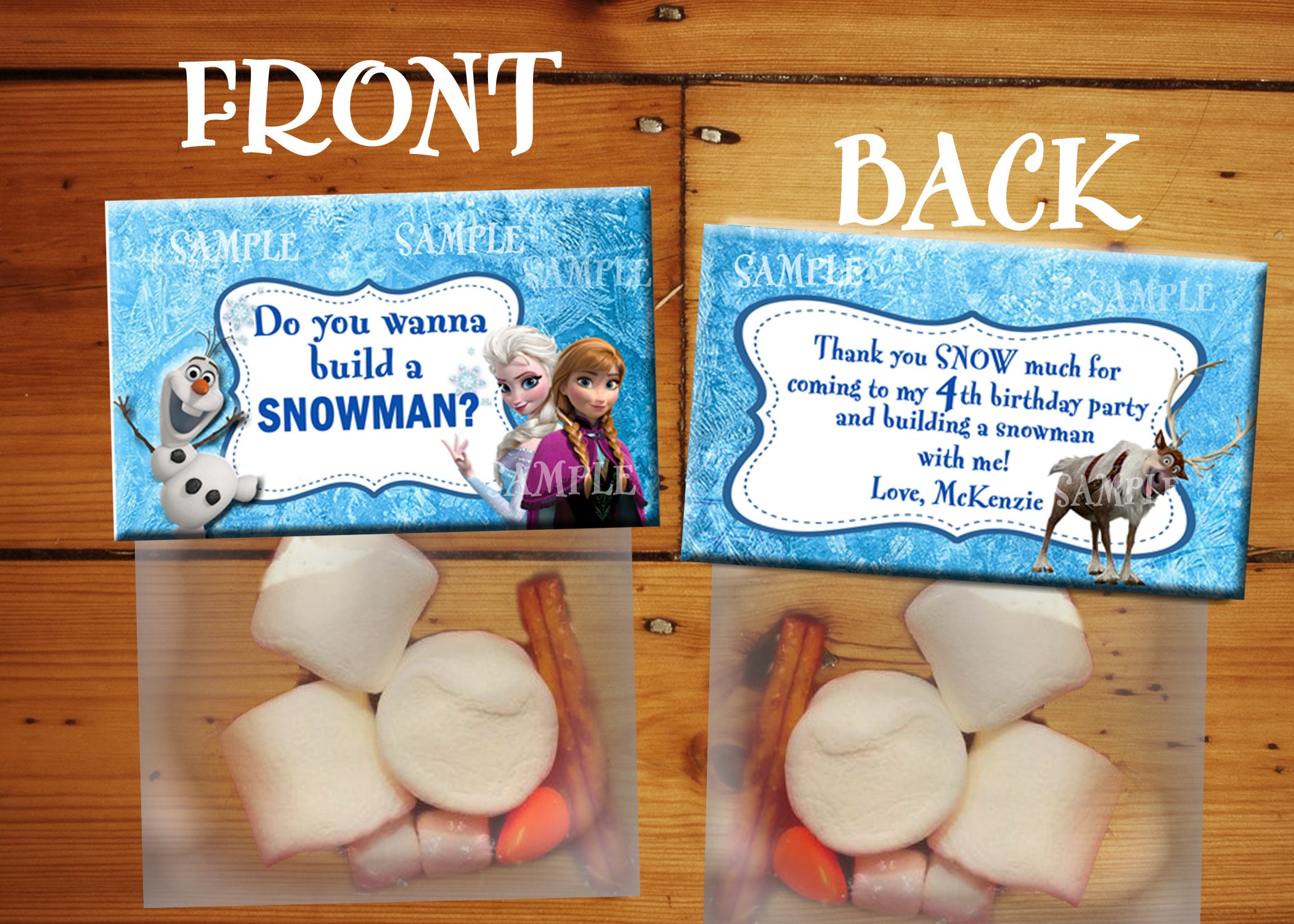 Do You Want to Build a Snowman Stickers Olaf Frozen Labels B