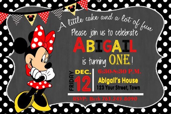Anniversaire De Minnie Mouse Minnie Invitation Carte Etsy Anniversaire De Minnie Mouse Minnie Invitation Carte Etsy