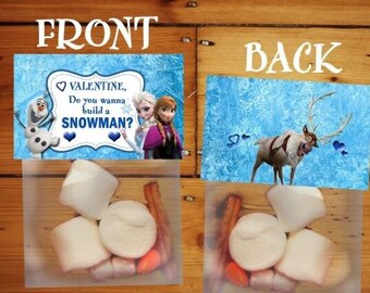 Valentine Frozen Olaf Treat Topper Snowman Instant Download - You Print - Digital