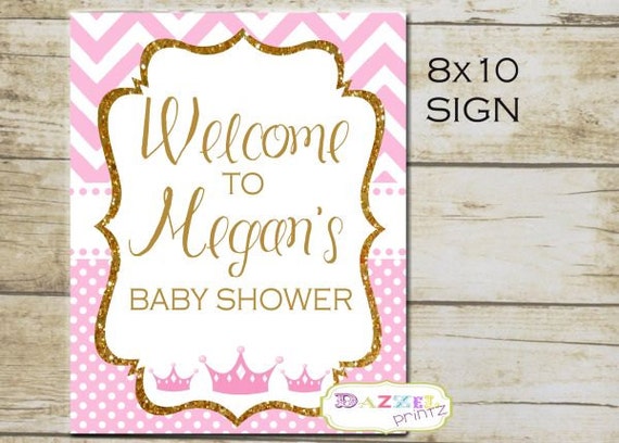 Pink & Gold Baby Shower Signs