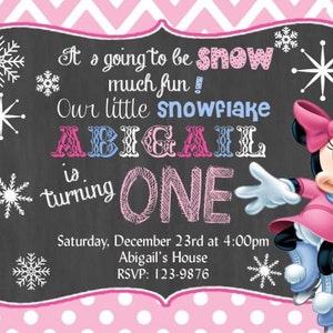Minnie Invitation Onederland Invitation Minnie Mouse Invitation First Birthday Inviation Chalkboard Invitation ONE Digital Invitation