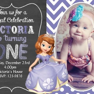 Sofia Invitation, Sofia the First Birthday Invitation, Princess Birthday Party Invitation - Digital You Print