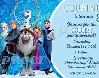 Disney Frozen Invitation Birthday Party You Print  Digital Invitation 4x6 or 5x7 Sven Olaf