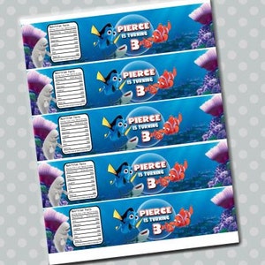 Finding Dory Water Bottle Labels, Finding Dory Birthday Party Labels ...