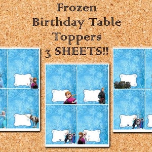Frozen Labels, Frozen Tent Cards, Frozen Food Cards Table Cards Labels Birthday Party Digital File