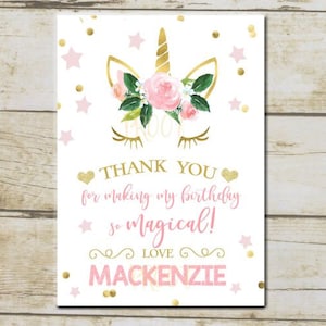 Unicorn Thank You Tags, Unicorn Favor Tags, Magical Unicorn Party, Unicorn Party Favors, Rainbow Unicorn Invitation, Unicorn Tags, B701
