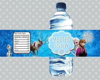 INSTANT DOWNLOAD - Frozen Water Bottle Labels Birthday Party Digital