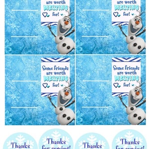 Olaf Party Treat, Frozen Birthday Party Favor, Olaf Popsicle Gift, Instant Download - You Print - Digital image 2