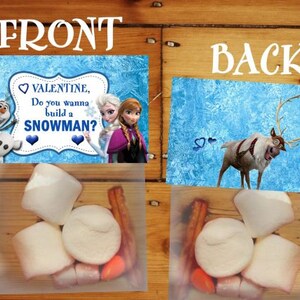 Frozen Valentine, Frozen Valentine Topper, Olaf Treat Topper, Voulez-vous construire un bonhomme de neige, Téléchargement instantané - Vous Imprimez - Numérique