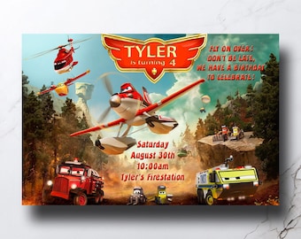 Invitación de Aviones: Equipo de Rescate, Invitación de Bomberos y Rescate, Invitación de Disney Aviones para imprimir en formato digital (4x6 o 5x7 pulgadas).