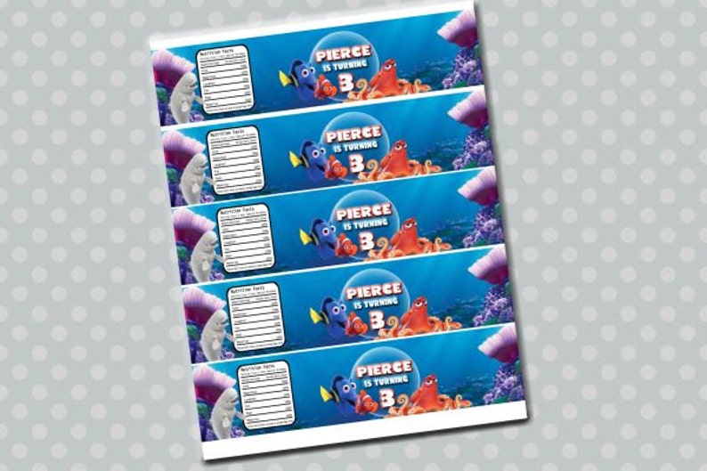 Finding Dory Labels Finding Dory Water Bottle Labels Finding - Etsy