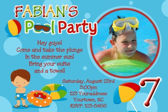 Piscine Piscine Splash Party Vous Invitation Anniversaire Etsy