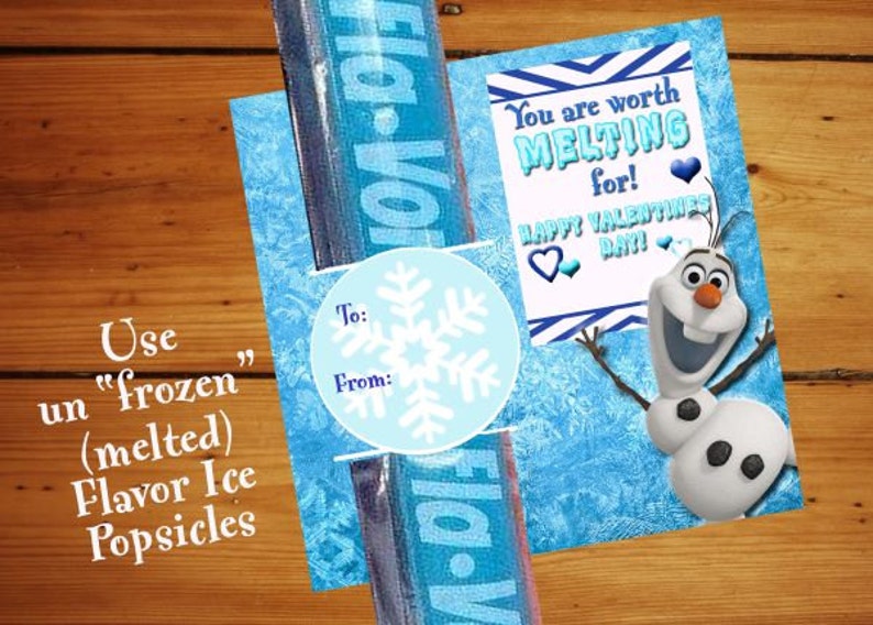 olaf valentine frozen valentine olaf popsicle valentine etsy