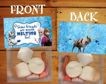 Frost godispåse topper, DIREKT NEDLADDNING, Anna och Elsa, Frost topper, Frost godis, Olaf snögubben, Frost födelsedag, Frost fest