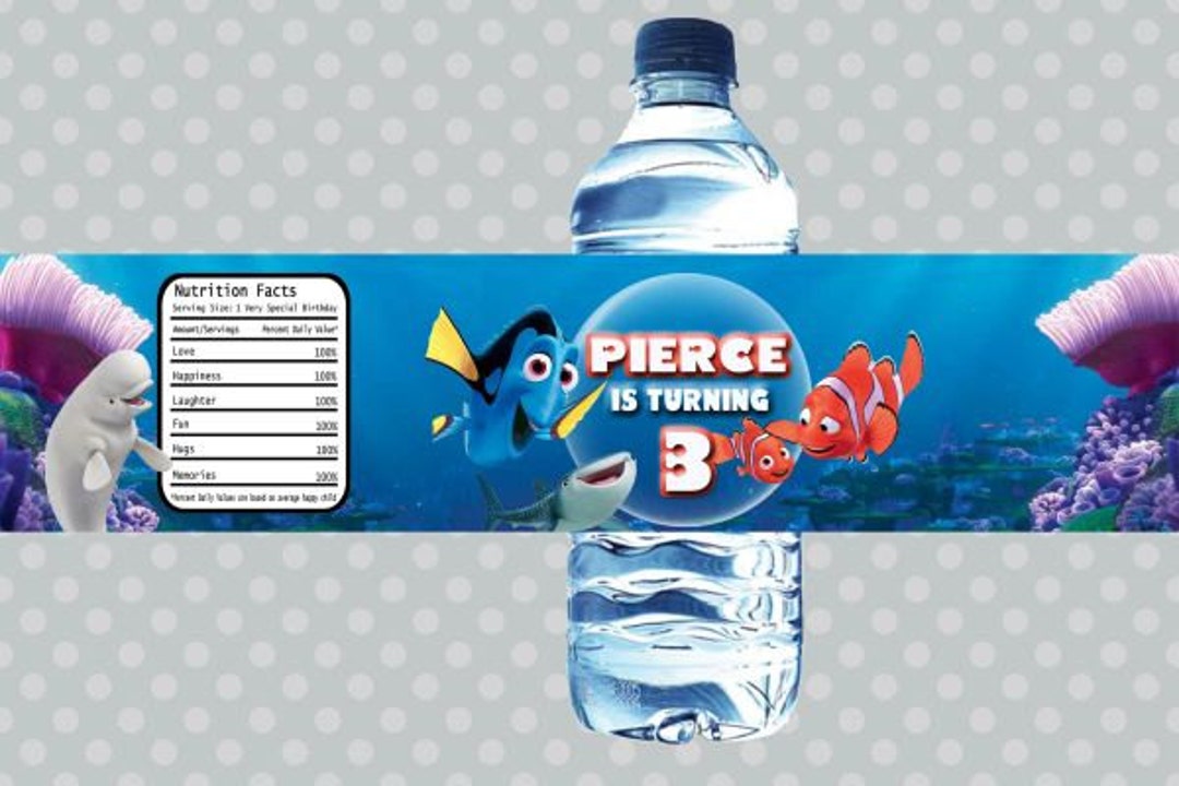 Finding Dory Water Bottle Labels, Finding Dory Birthday Party Labels ...